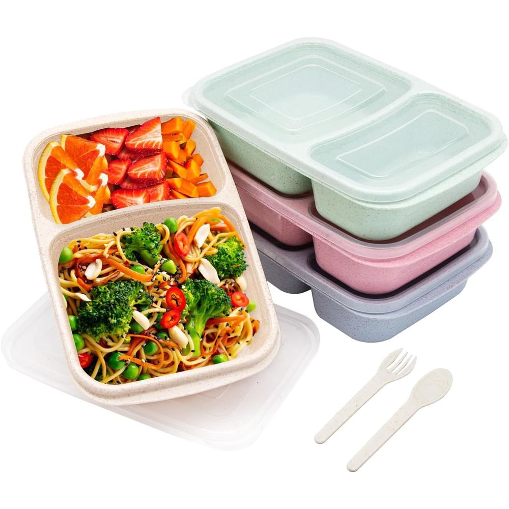 Meal Prep Lunch Boxes - 4 Pack Bento Lunch Box, 2