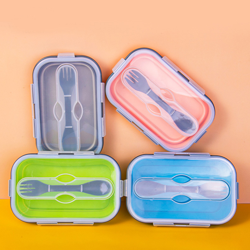 Meal Prep Lunch Boxes - Healthy Portable Collapsible Food Box Microwave