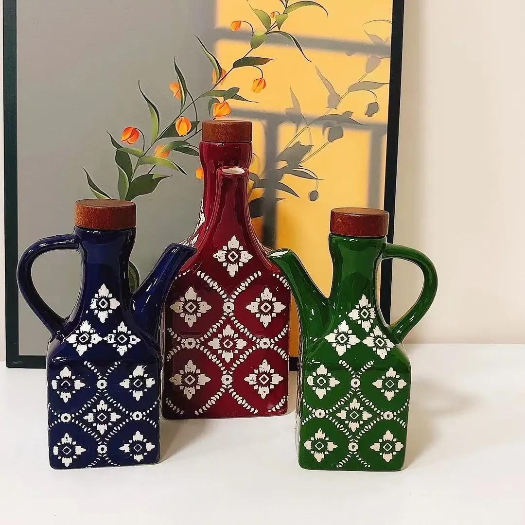 Herb Keeper Bottle - American Oil Pot Household Style Ceramic