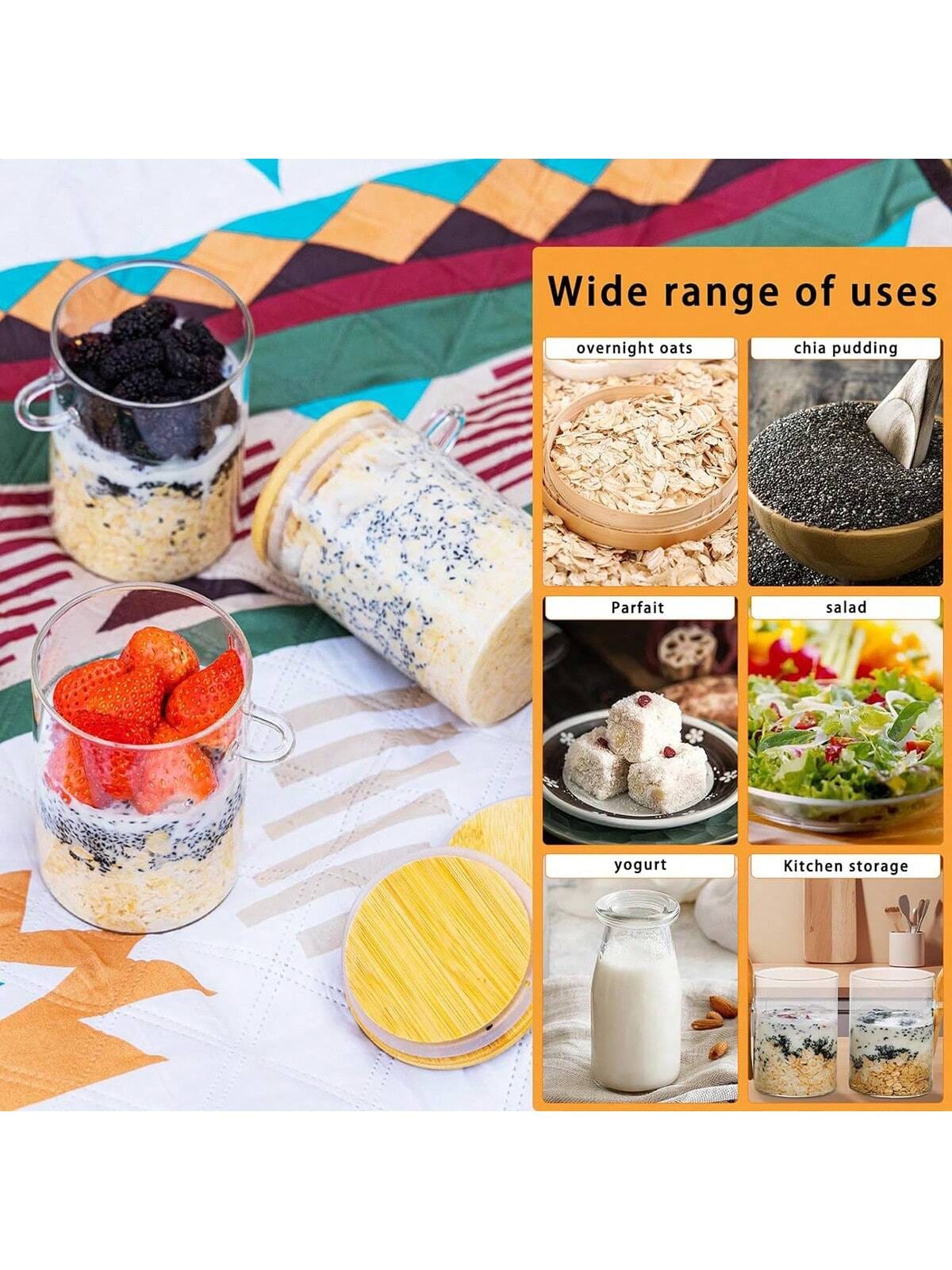4 Pack Overnight Oats Jars Mod - Meal Prep Yogurt Parfait 评论和价格