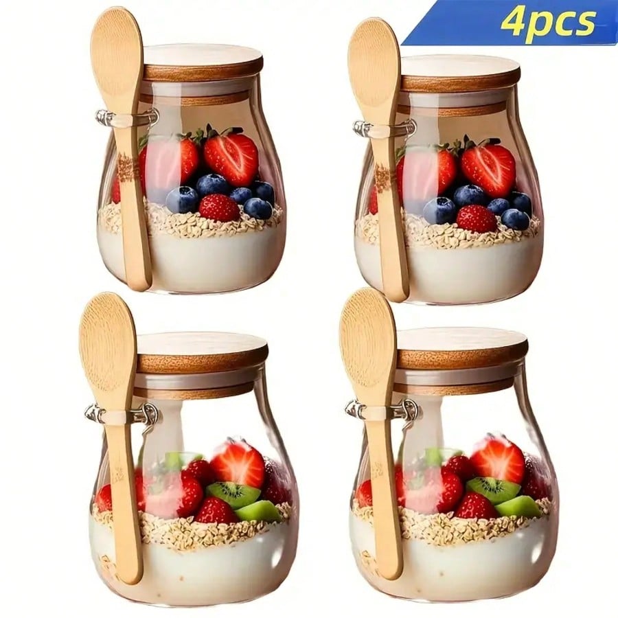 4 Pack Overnight Oats Containe - Meal Prep Yogurt Parfait 评论和价格