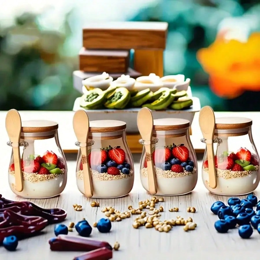 4 Pack Overnight Oats Containe - Meal Prep Yogurt Parfait 评论和价格