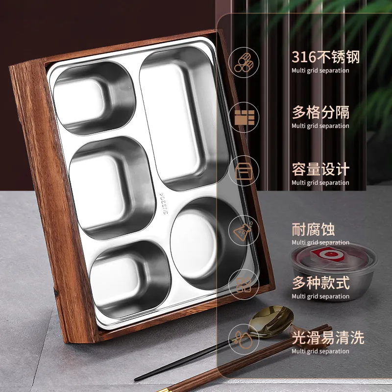 Black Walnut Bento Box with Di - Meal Prep Korean 评论和价格