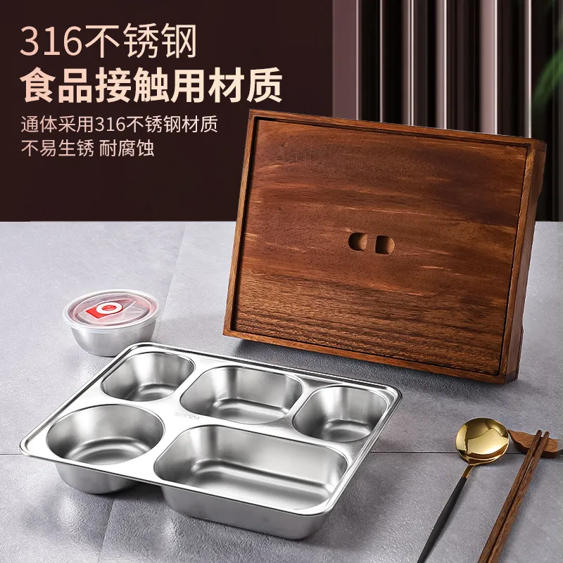 Black Walnut Bento Box with Di - Meal Prep Korean 评论和价格